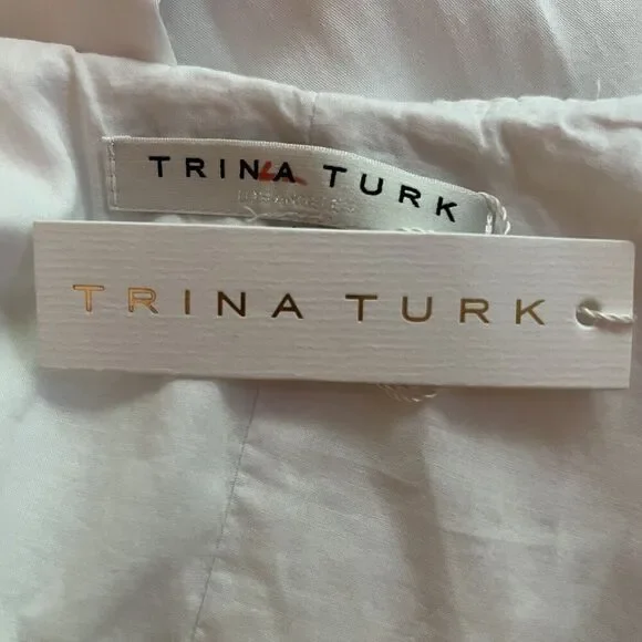 Trina Turk Women's Ruffled Shift Dress White Size XL Extra Large New‎ With Tags - Picture 7 of 10